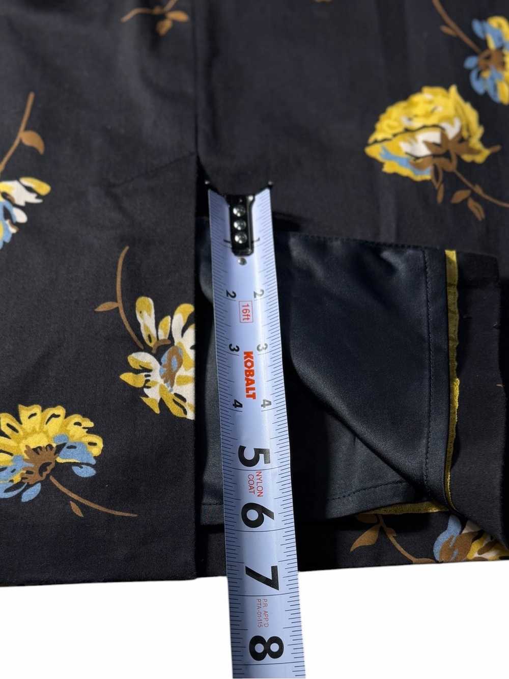 Boden Floral Black Belted Pencil Skirt Dress With Slit And Side Pocket Women 6R - Picture 11 of 14
